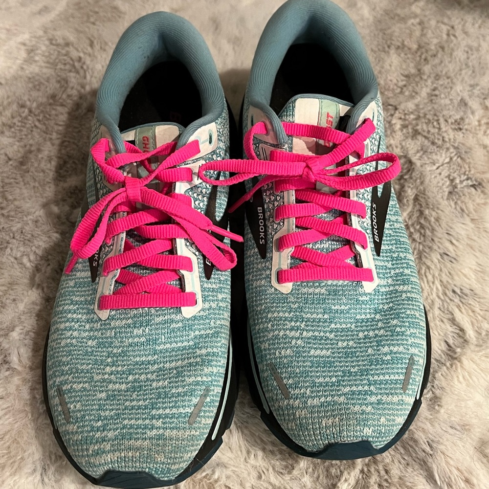 Brooks Ghost 14 Run Shoe Womens 9 Teal Black